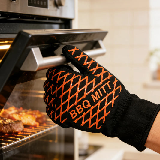 BBQ Gloves, 1472°F Extreme Heat Resistant Oven Gloves, Grilling Gloves with Durable Fireproof Kitchen Oven Mitts Designed for C