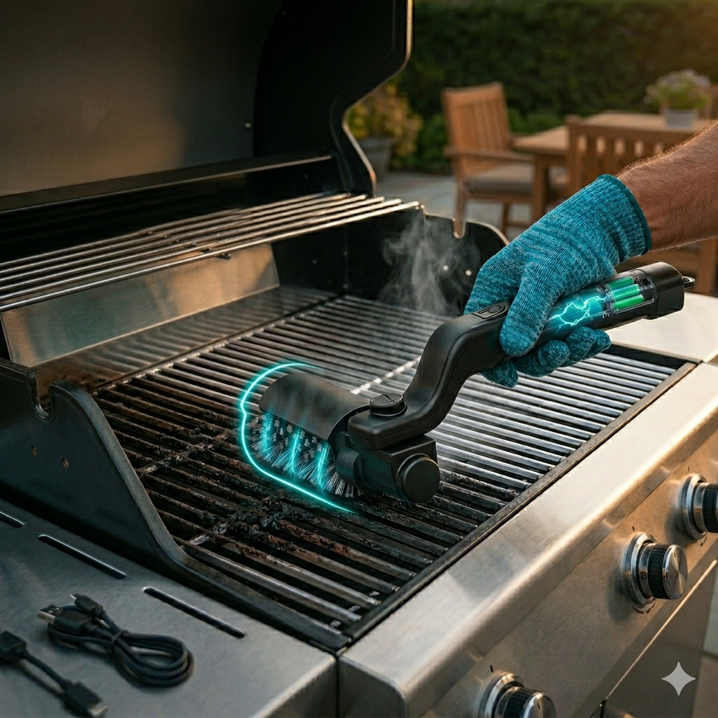 Volcetti Electric Grill Brush — Cordless 3-Minute Grate Cleaner