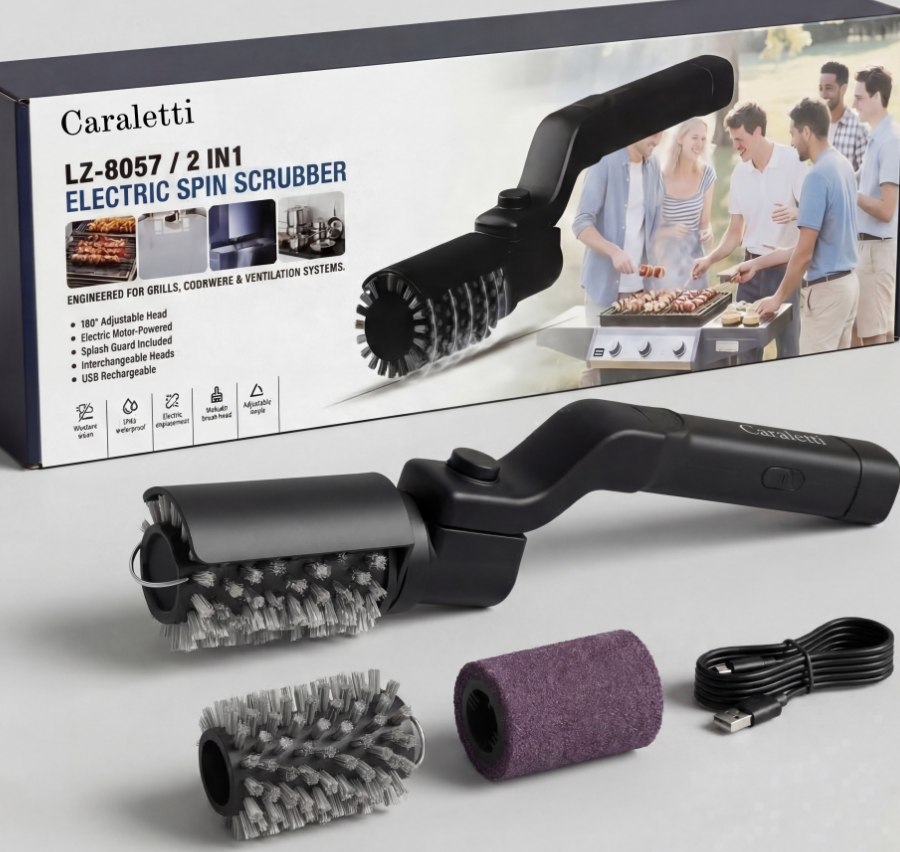 Volcetti Electric Grill Brush — Cordless 3-Minute Grate Cleaner