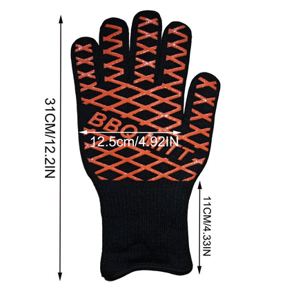 BBQ Gloves, 1472°F Extreme Heat Resistant Oven Gloves, Grilling Gloves with Durable Fireproof Kitchen Oven Mitts Designed for C